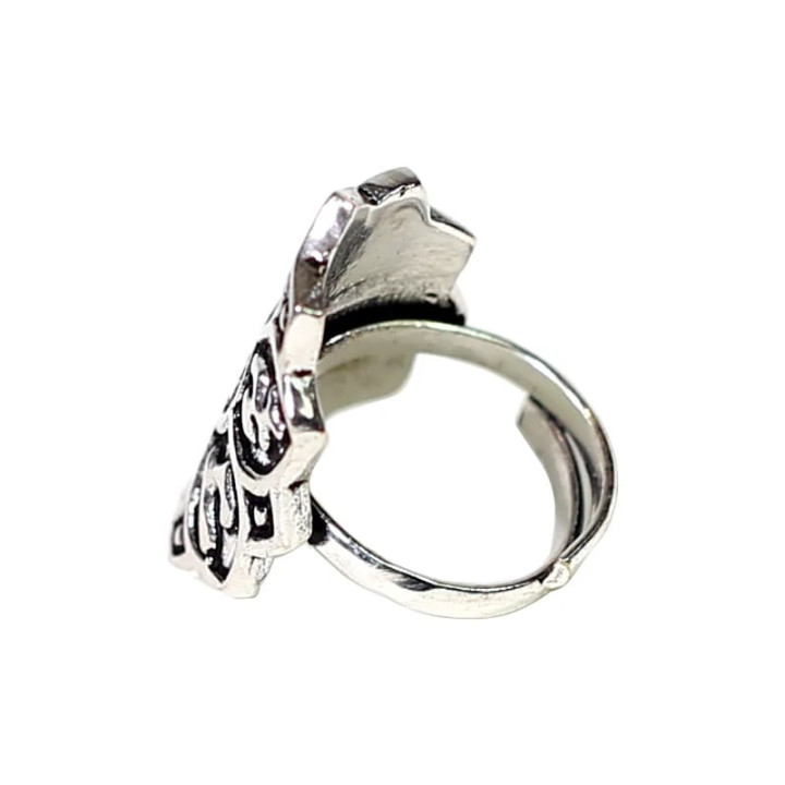 Anneau lotus laiton couleur argent | Pieralune