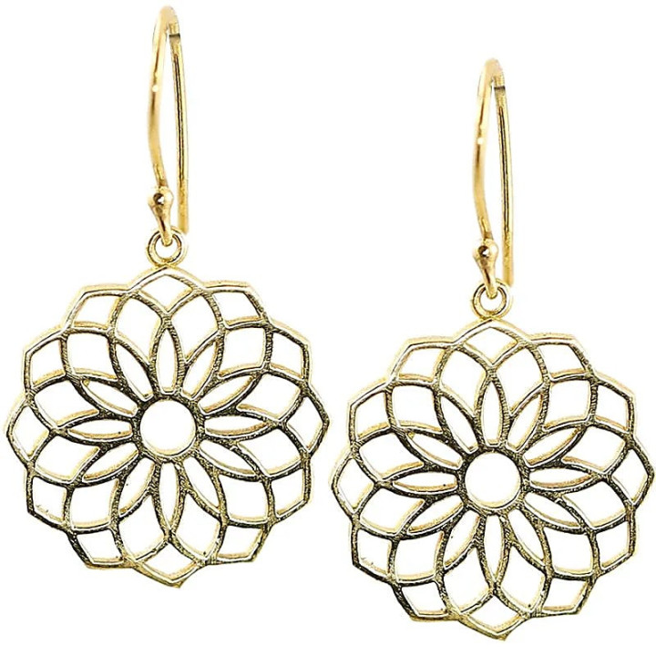 Boucles d'oreilles graines de la vie laiton couleur or | Pieralune