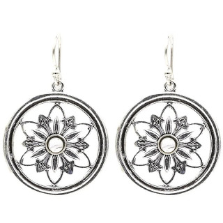 Boucles d'oreilles fleur avec pierre de lune | Pieralune