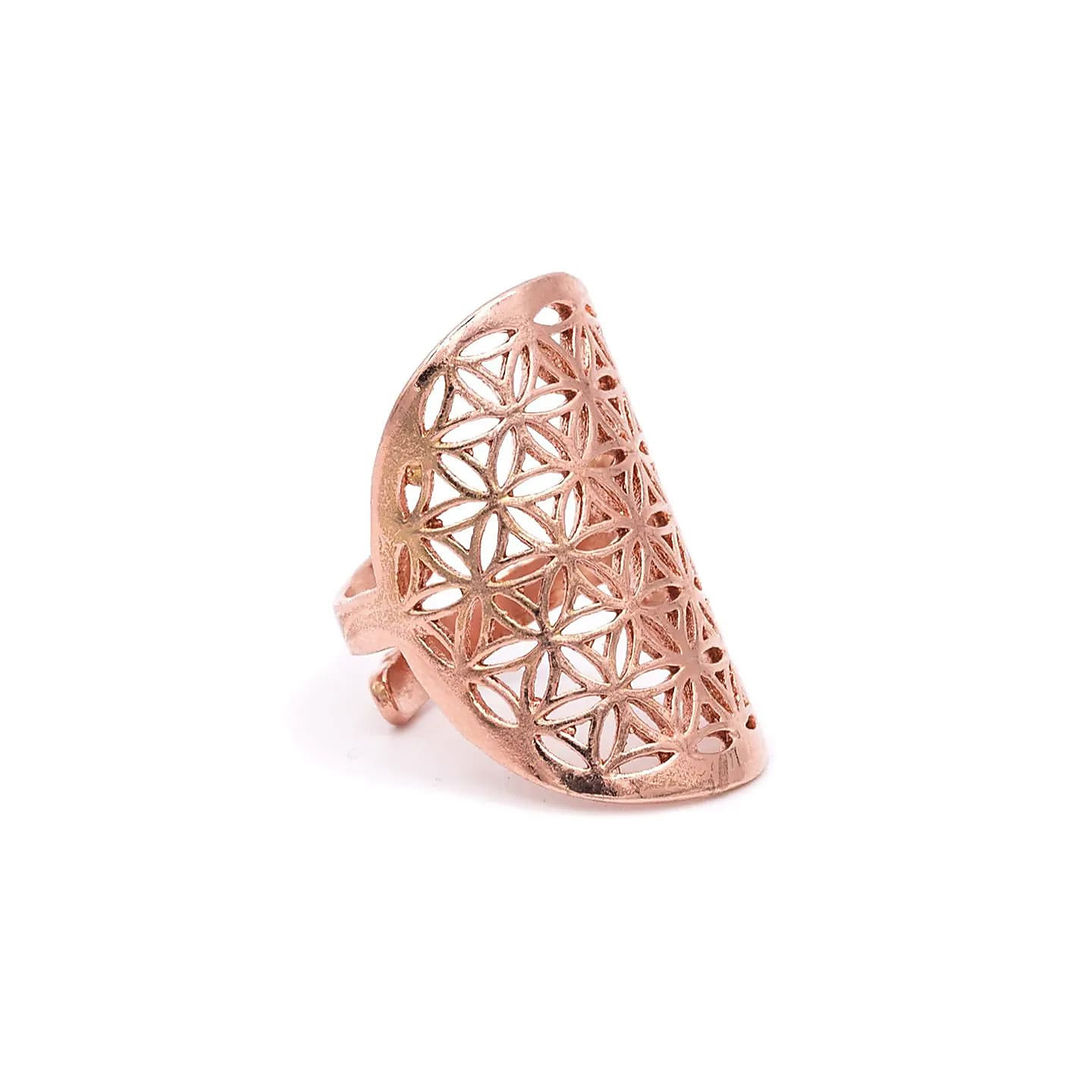 Bague fleur de vie en laiton couleur cuivre | Pieralune