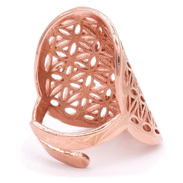Bague fleur de vie en laiton couleur cuivre | Pieralune