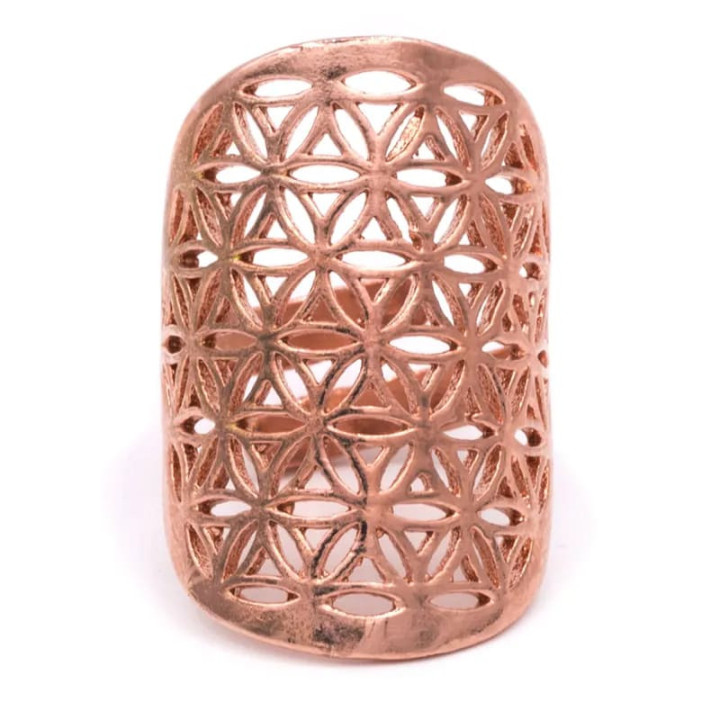 Bague fleur de vie en laiton couleur cuivre | Pieralune