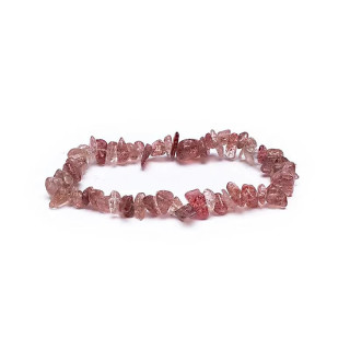 Bracelet Chips de Quartz fraise élastique | Pieralune
