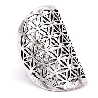 Bague fleur de vie en laiton couleur argent | Pieralune