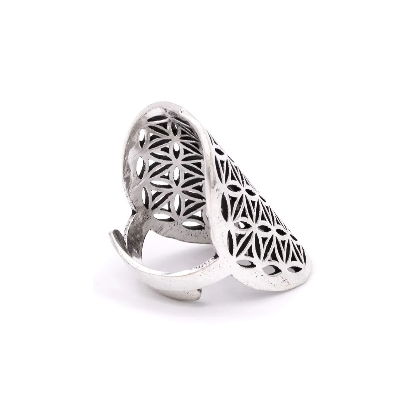 Bague fleur de vie en laiton couleur argent | Pieralune