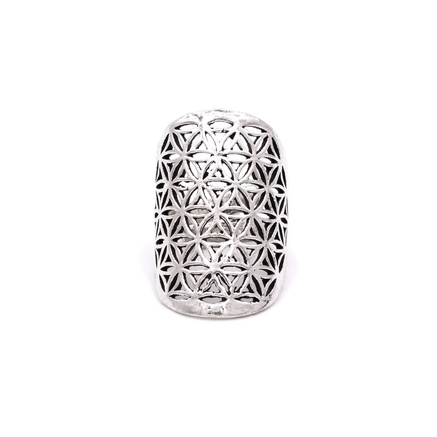 Bague fleur de vie en laiton couleur argent | Pieralune
