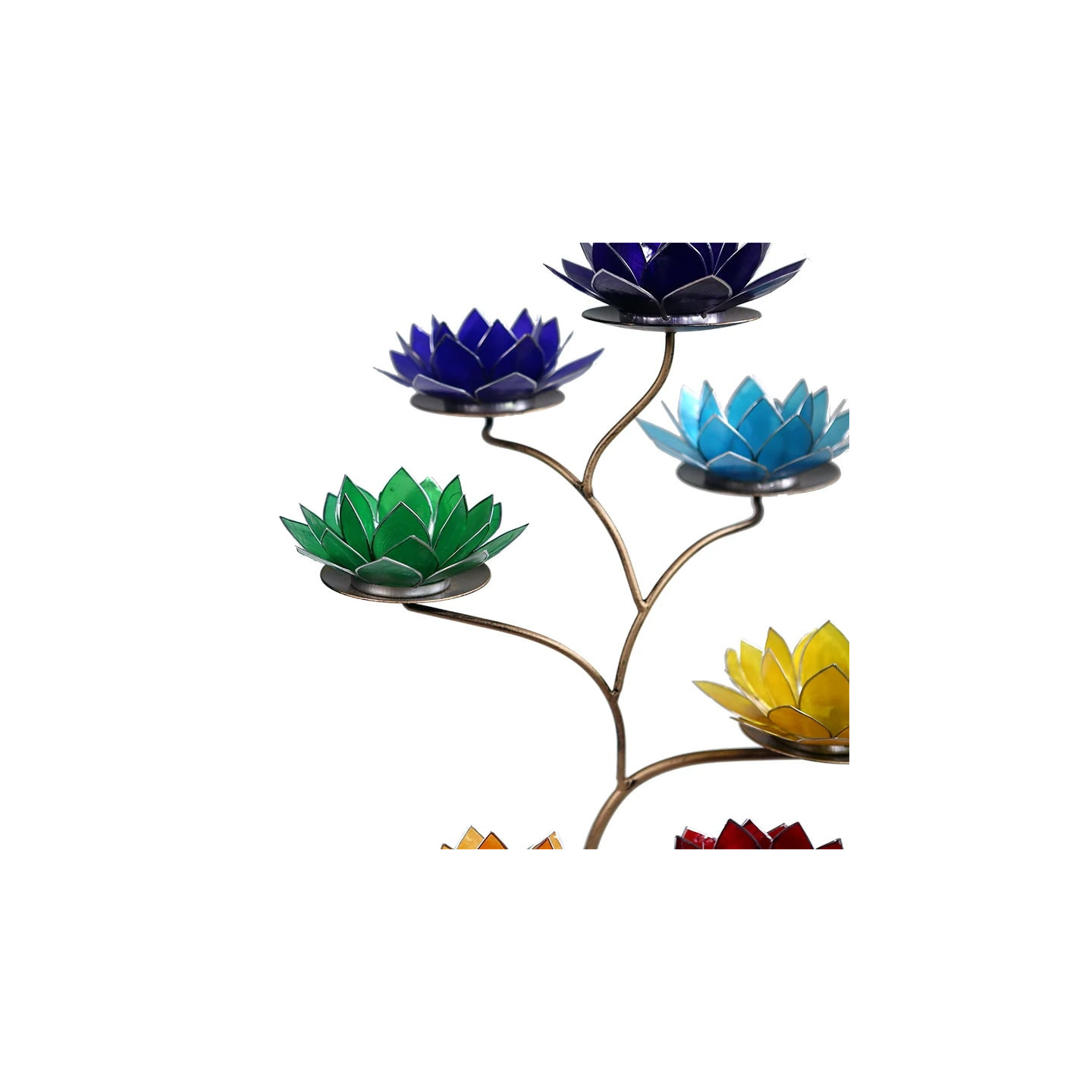 Chakras Lotus Présentoir métal avec 21 bougeoirs | Pieralune