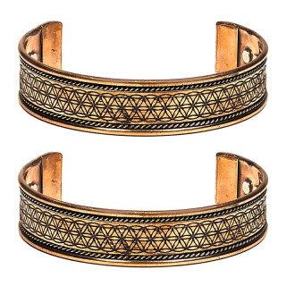 Bracelet en cuivre magnétique Fleur de vie 2 pièces | Pieralune