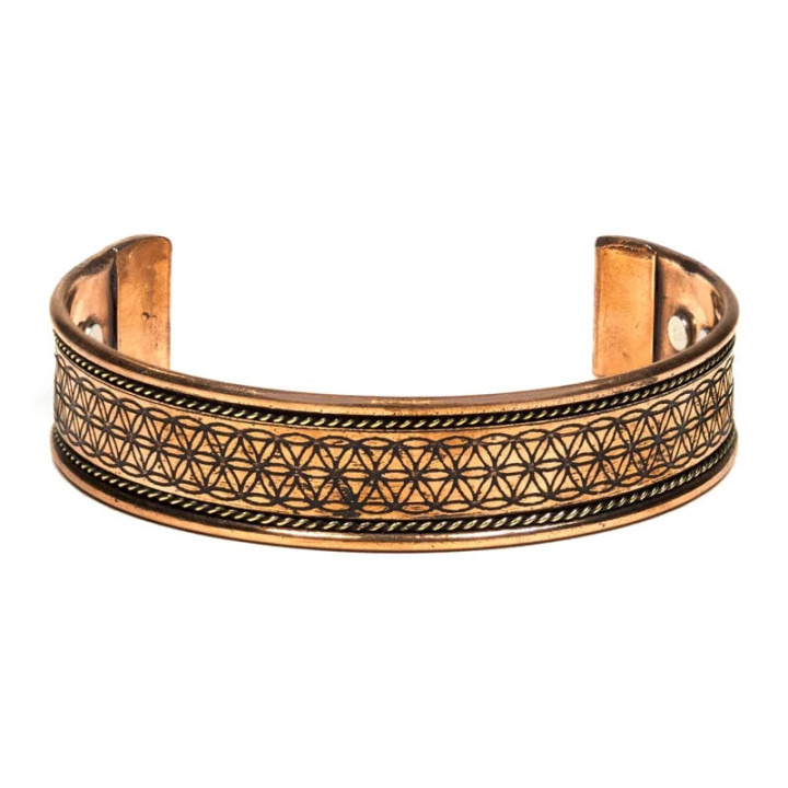 Bracelet en cuivre magnétique Fleur de vie 2 pièces | Pieralune