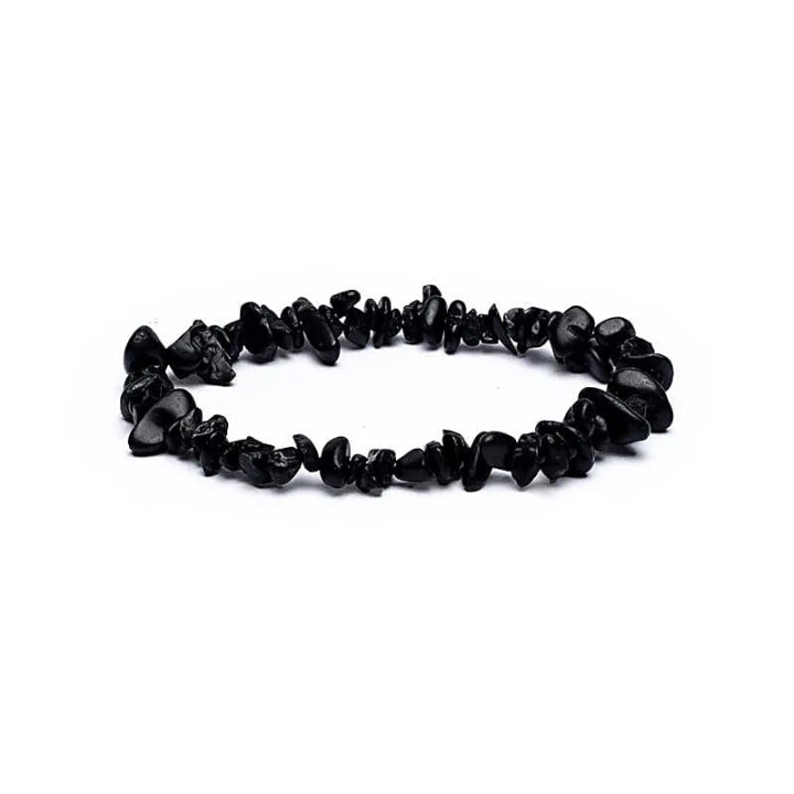 Bracelet Chips Tourmaline noire élastique | Pieralune