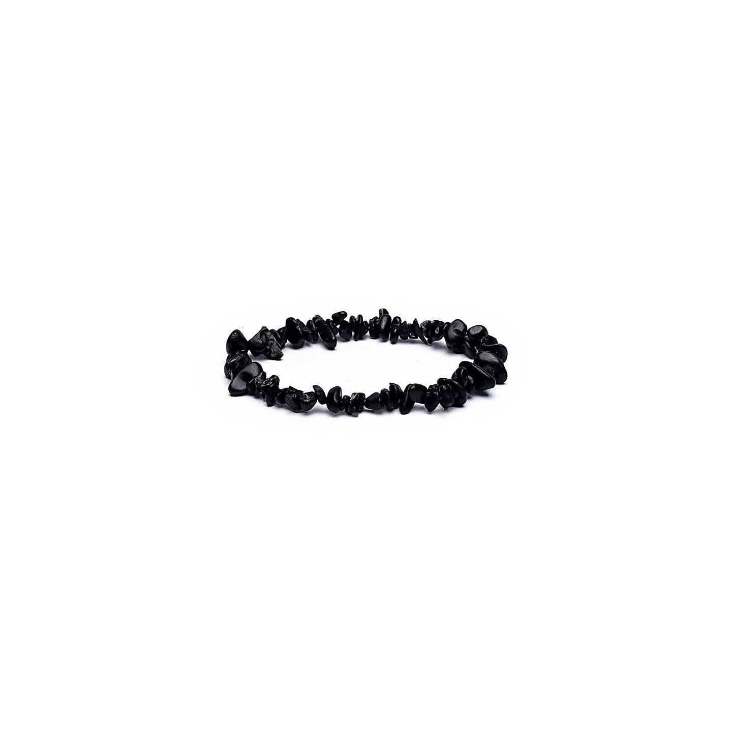 Bracelet Chips Tourmaline noire élastique | Pieralune