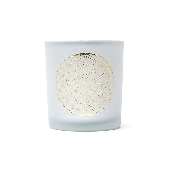 Photophore givré/métallique Fleur de Vie | Pieralune