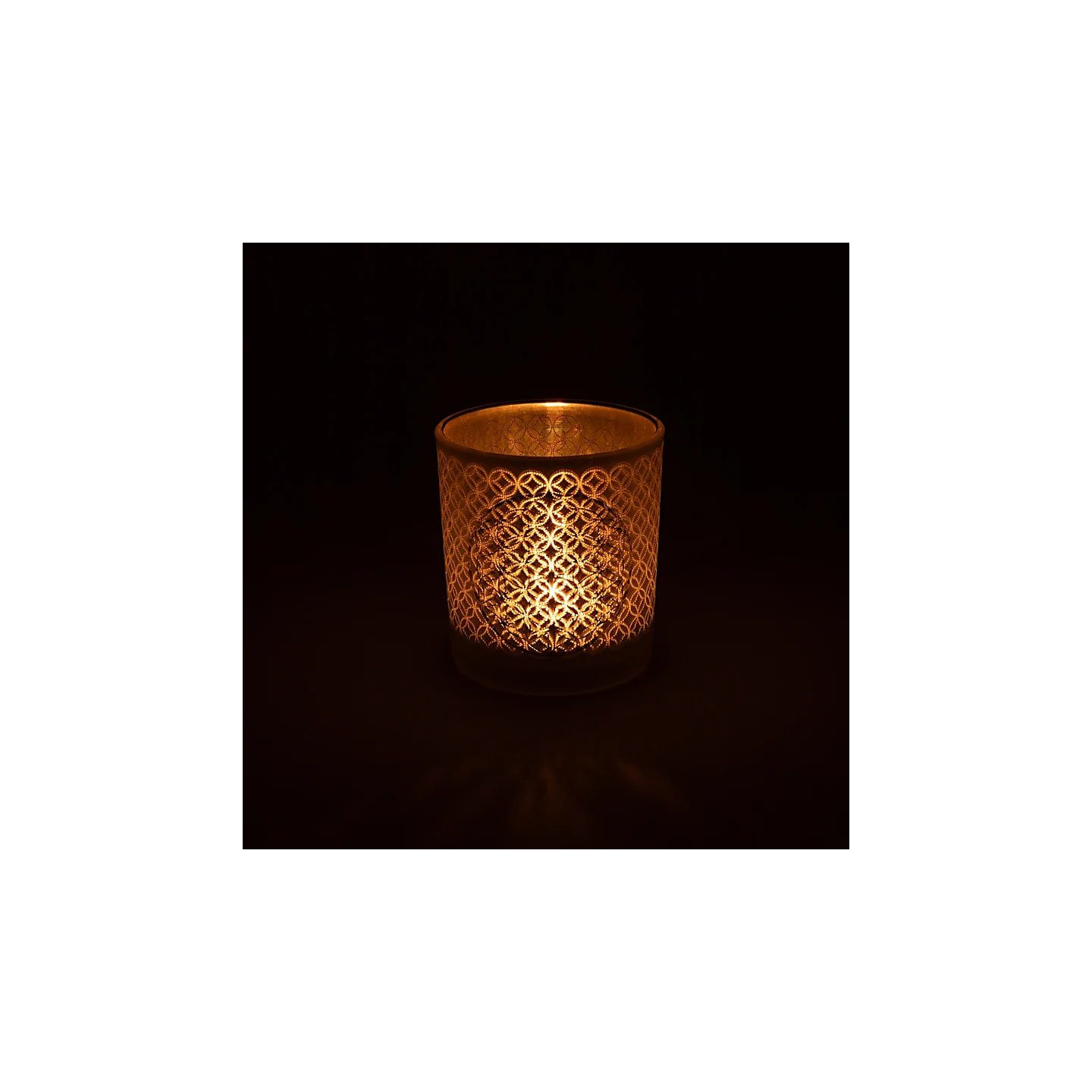 Photophore givré/métallique Fleur de Vie | Pieralune