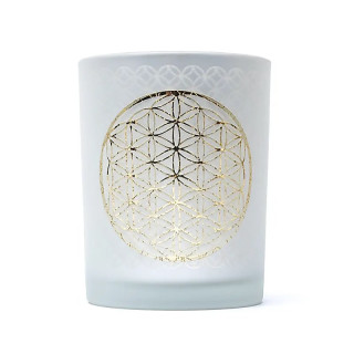 Photophore givré/métallique Fleur de Vie | Pieralune