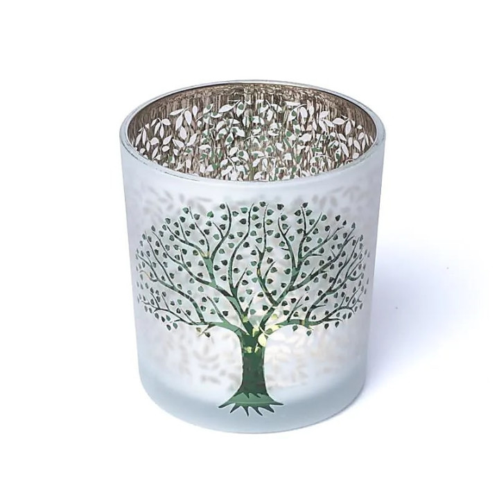 Photophore givré/métallique Arbre de Vie | Pieralune