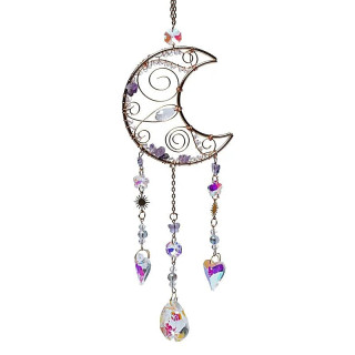 Attrape-soleil croissant de lune avec améthyste | Pieralune