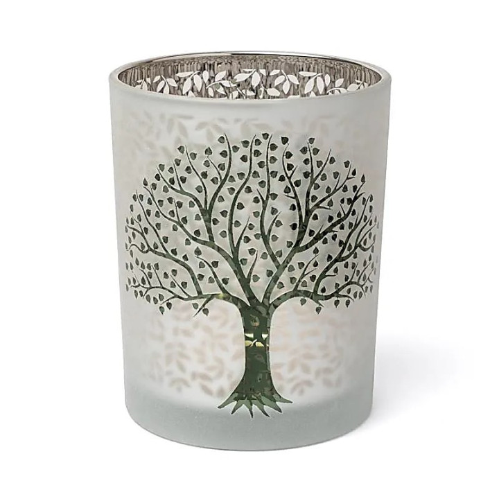 Photophore givré/métallique Arbre de Vie | Pieralune