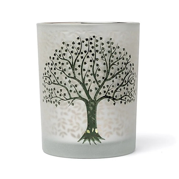 Photophore givré/métallique Arbre de Vie | Pieralune