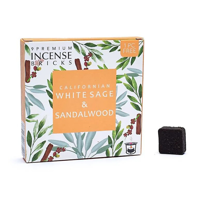 Aromafume briques d'encens Sauge blanche et bois de Santal | Pieralune