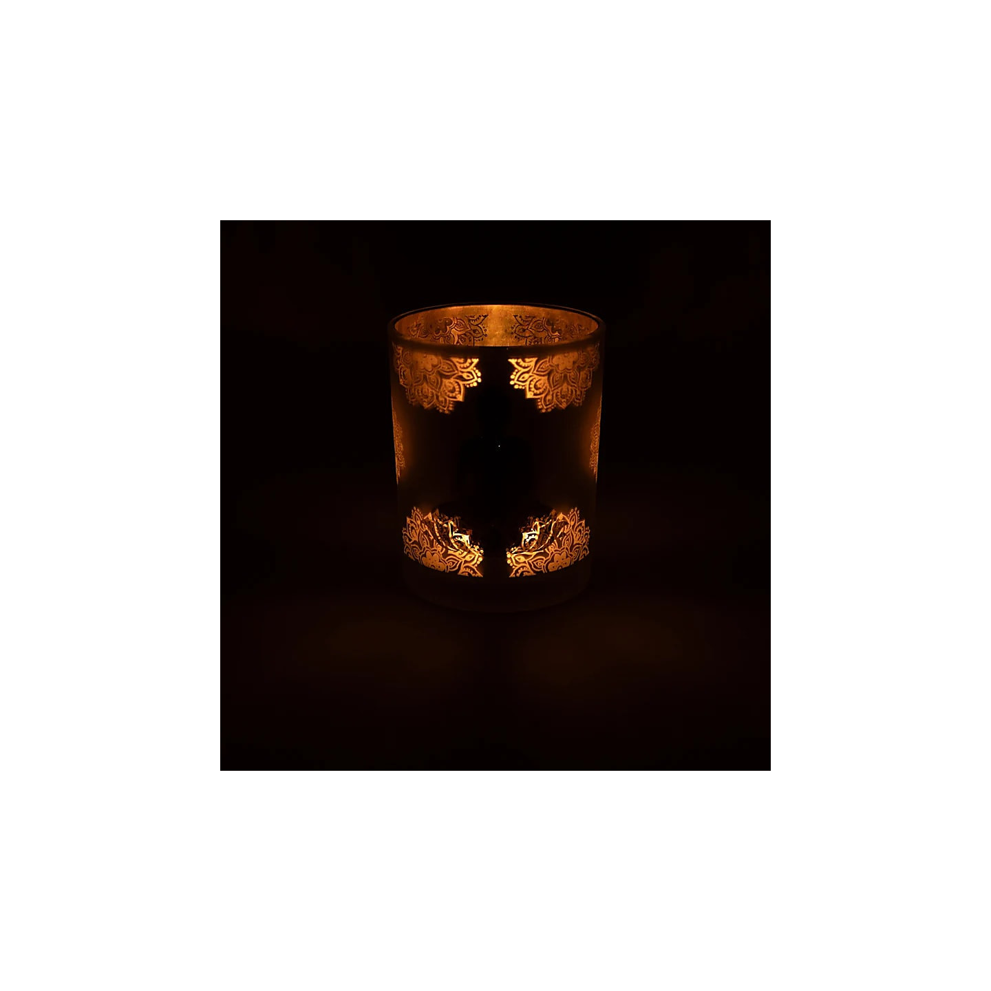 Photophore givré/métallique Bouddha | Pieralune