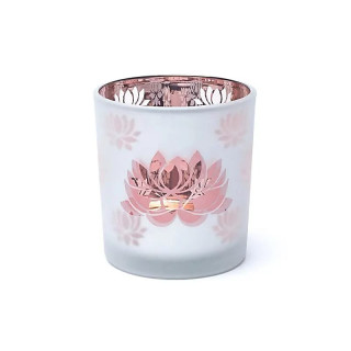 Candle light holder frosted/metallic Lotus | Pieralune