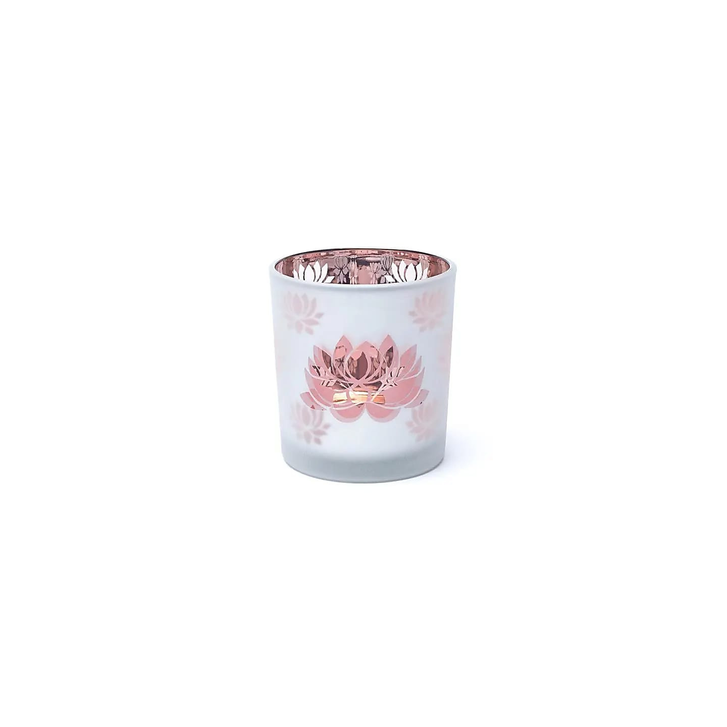 Candle light holder frosted/metallic Lotus | Pieralune