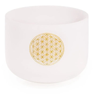 Bol chantant cristal note FA Fleur de vie + housse | Pieralune