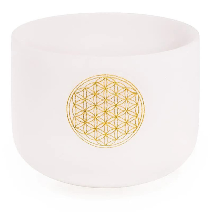 Bol chantant cristal note FA Fleur de vie + housse | Pieralune