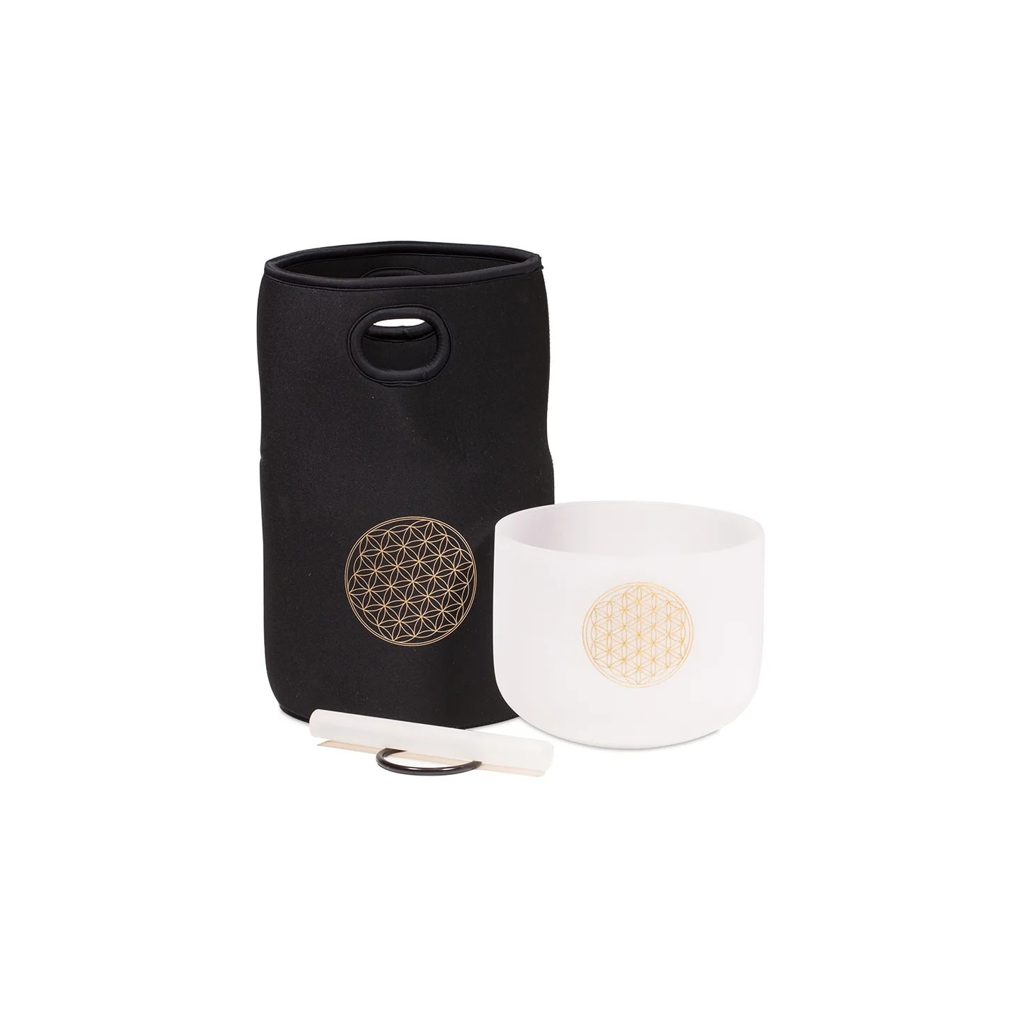 Bol chantant cristal note FA Fleur de vie + housse | Pieralune