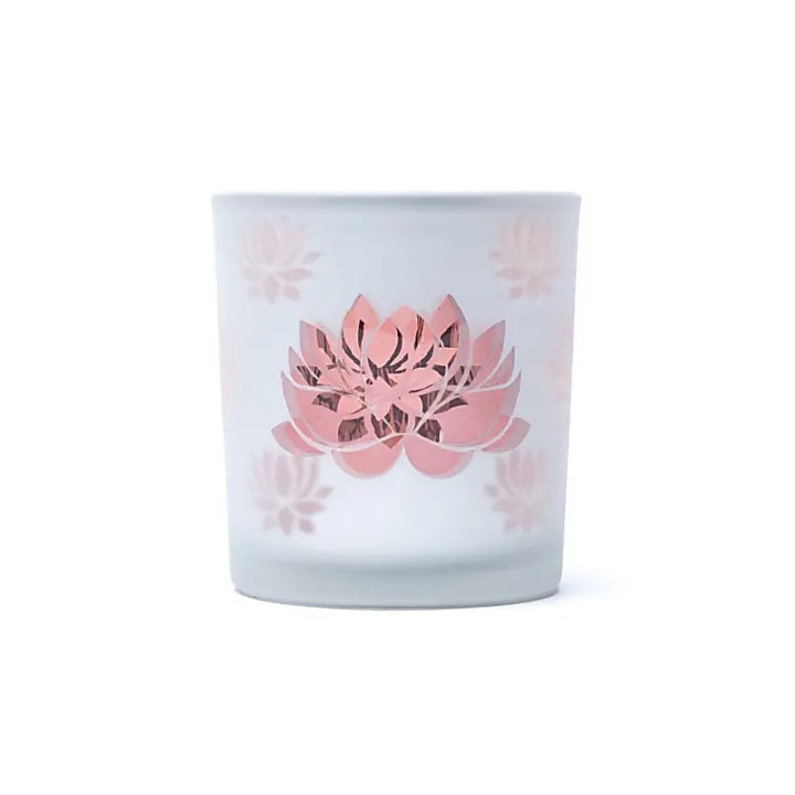Candle light holder frosted/metallic Lotus | Pieralune