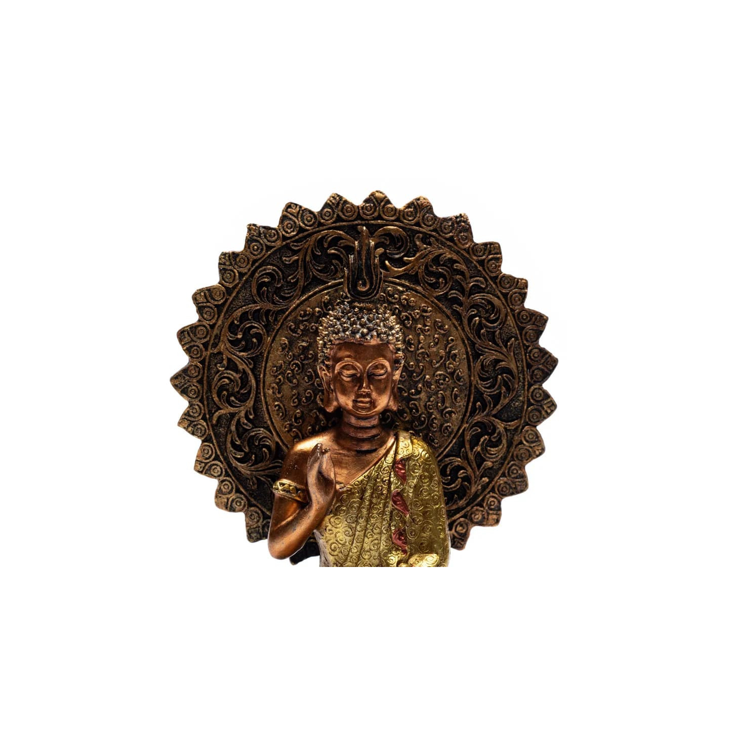 Bouddha de la Réassurance avec aura et trône | Pieralune