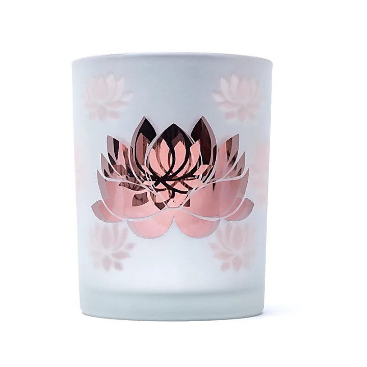 Photophore givré/métallique Lotus | Pieralune