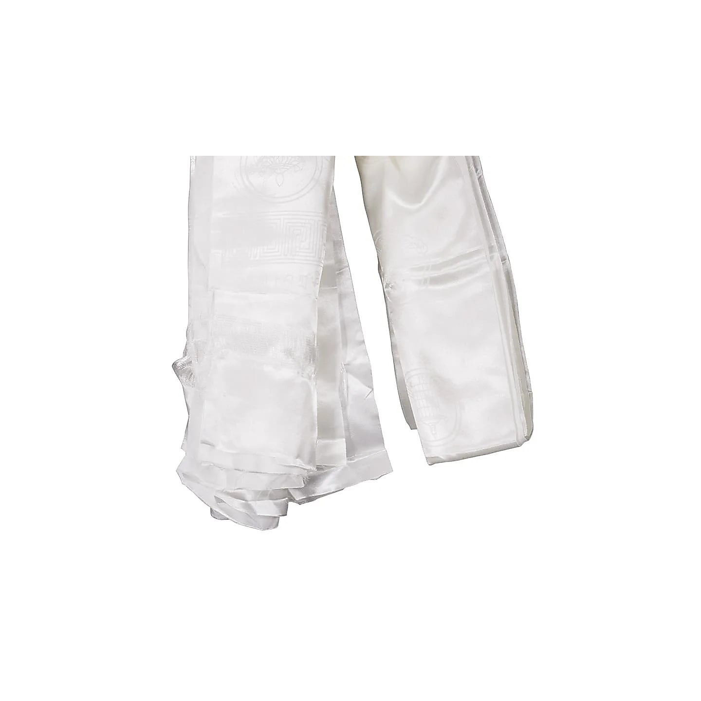 Kathag tibétaine blanche avec 8 signes auspicieux | Pieralune