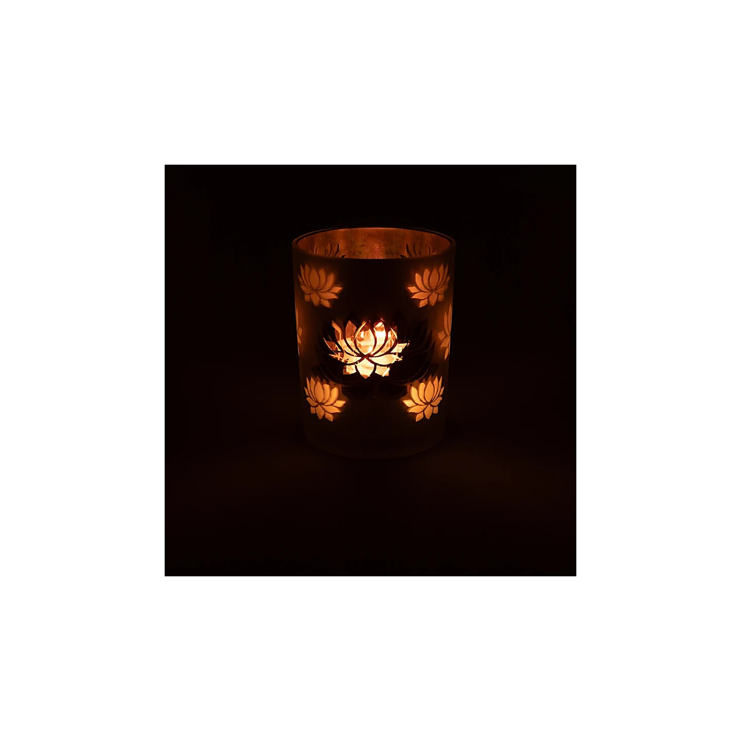 Photophore givré/métallique Lotus | Pieralune