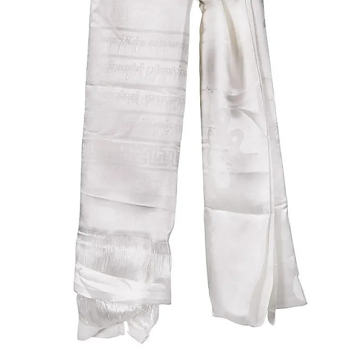 Kathag écharpe tibétaine de luxe blanche XL | Pieralune