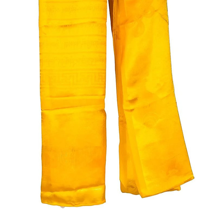 Kathag écharpe tibétaine de luxe jaune XL | Pieralune