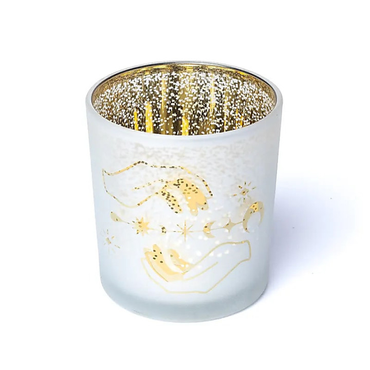 Bougeoir mains spirituelles givrées/métalliques | Pieralune