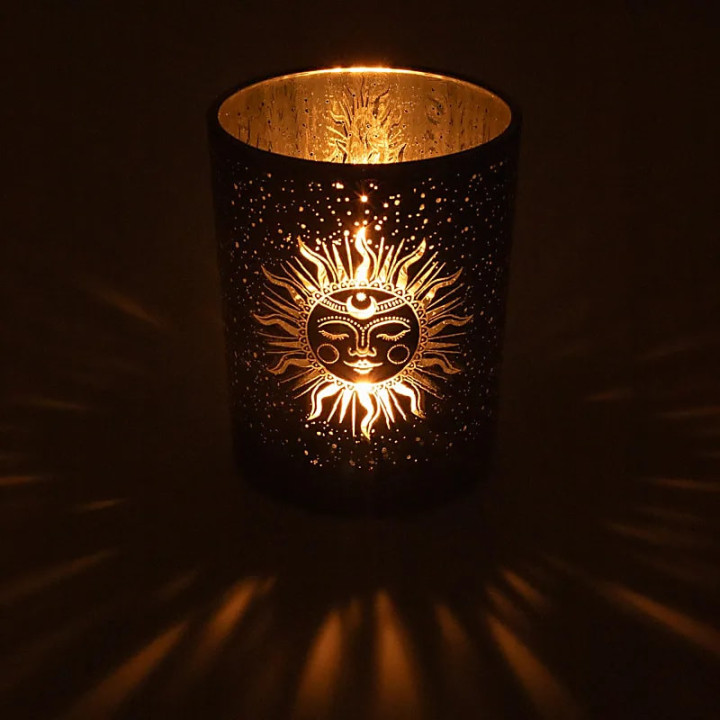 Bougeoir lune et soleil endormis | Pieralune