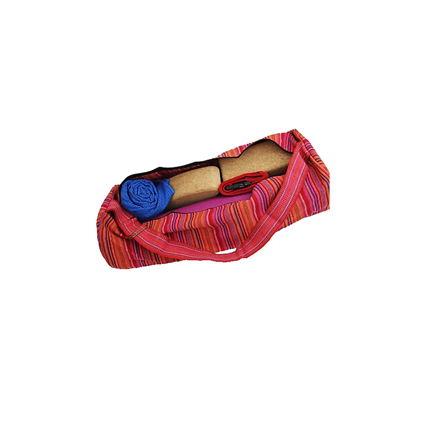 Sac de yoga coton rose rayé | Pieralune