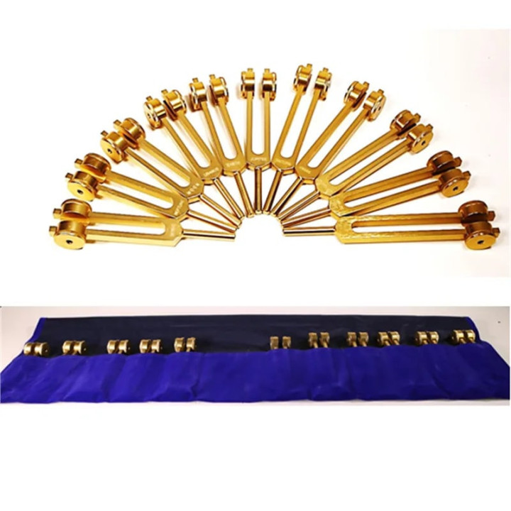 Diapasons pondérés Cosmic Octave set 11 pièces couleur or | Pieralune