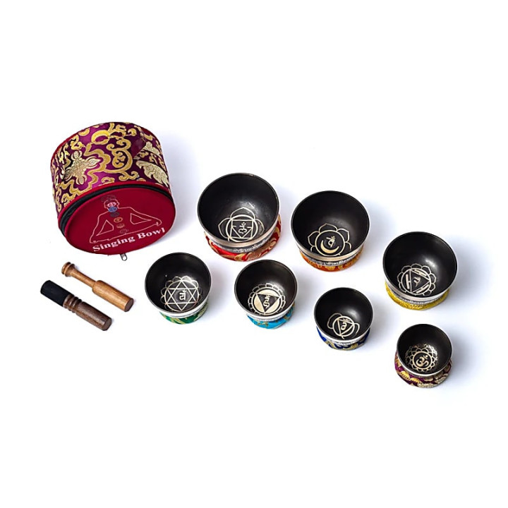 Set de bols chantants chakra avec housse | Pieralune