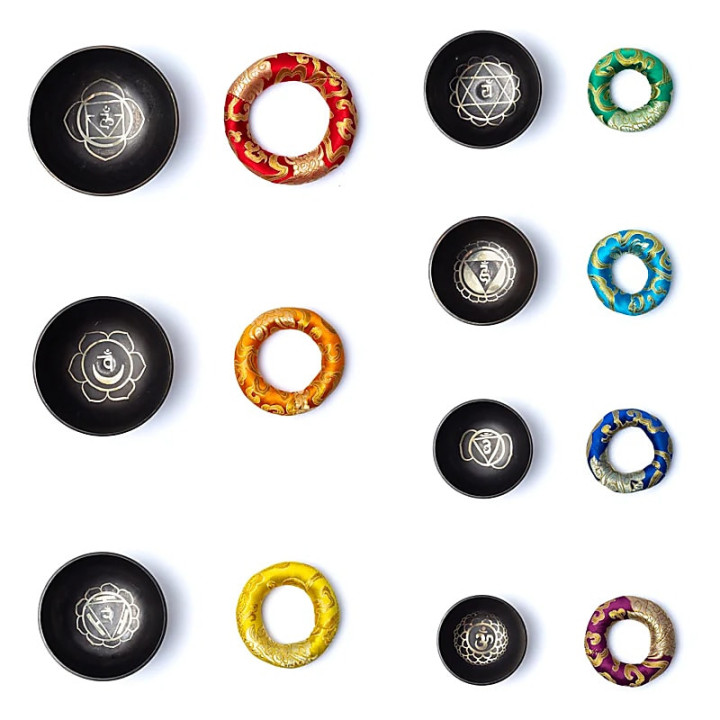 Set de bols chantants chakra avec housse | Pieralune