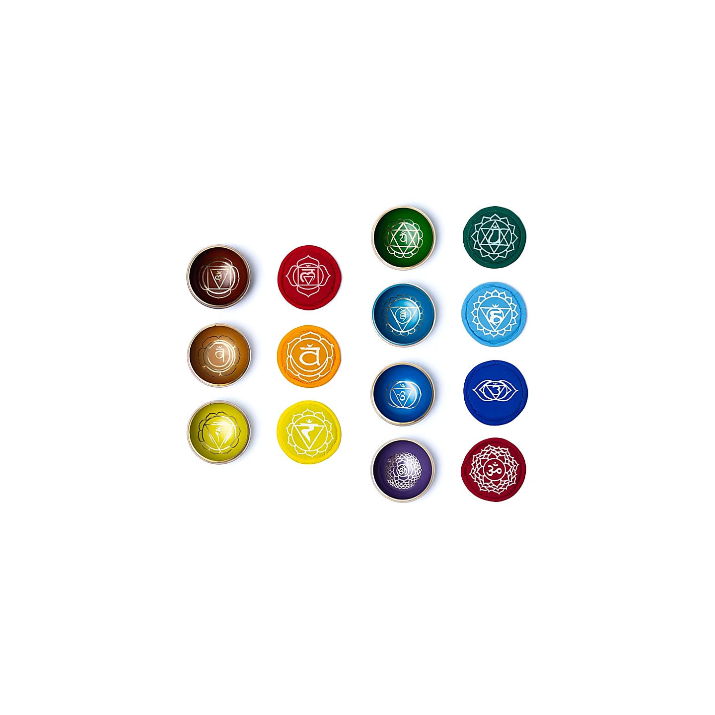 Set de bols chantants chakras colorés avec housse | Pieralune