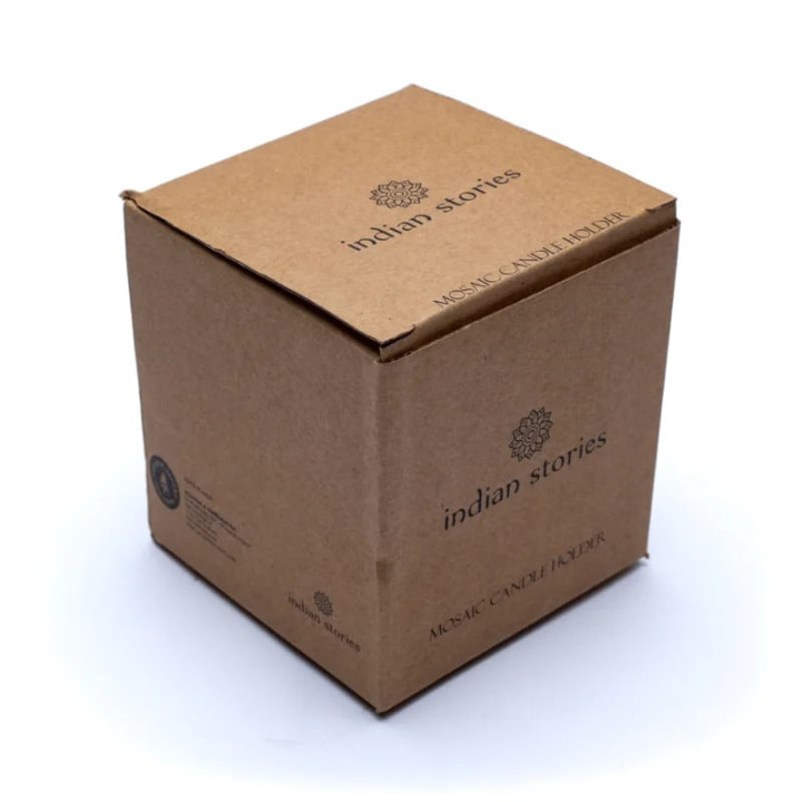 Photophore mosaïque rouge/jaune | Pieralune