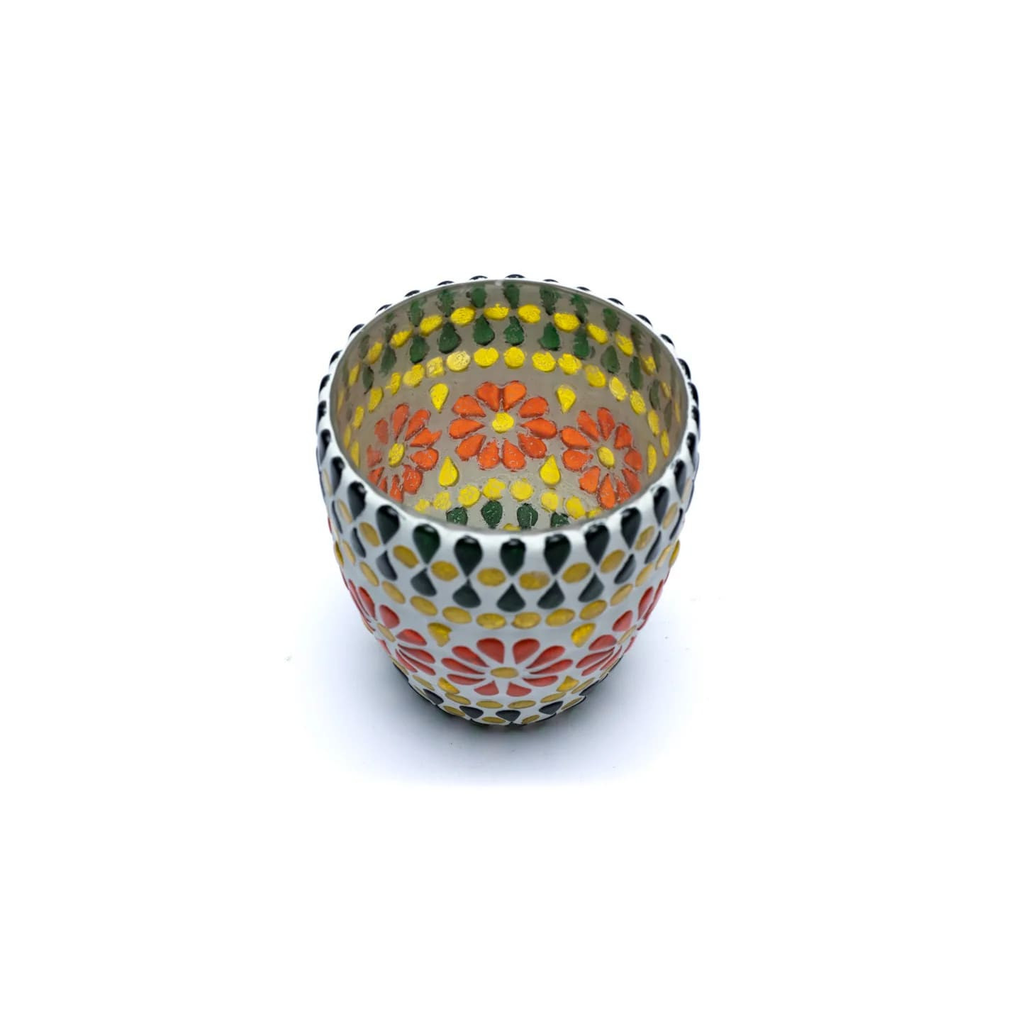 Photophore mosaïque vert/jaune | Pieralune