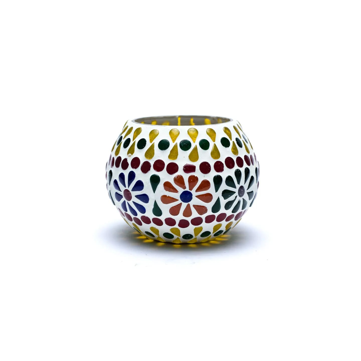 Photophore fleurs en mosaïque | Pieralune