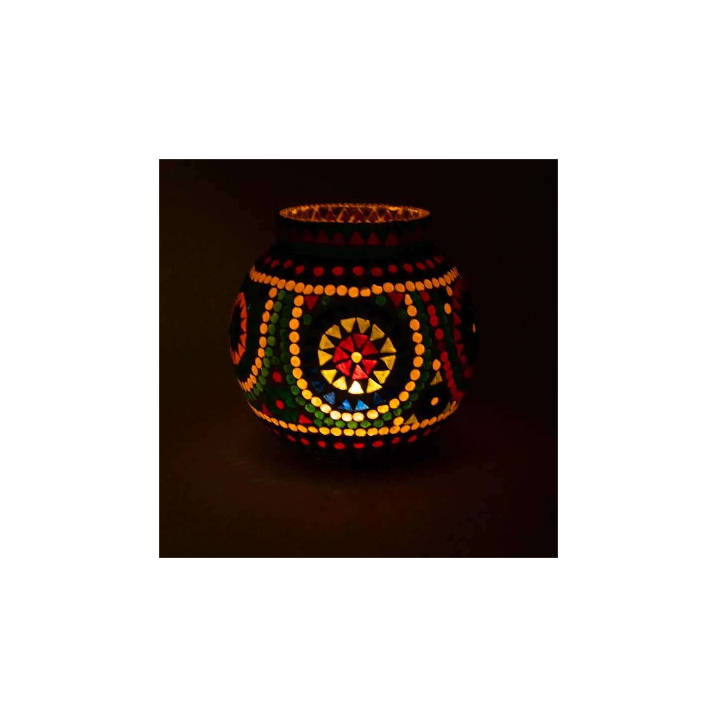 Photophore mosaïque multicolore | Pieralune