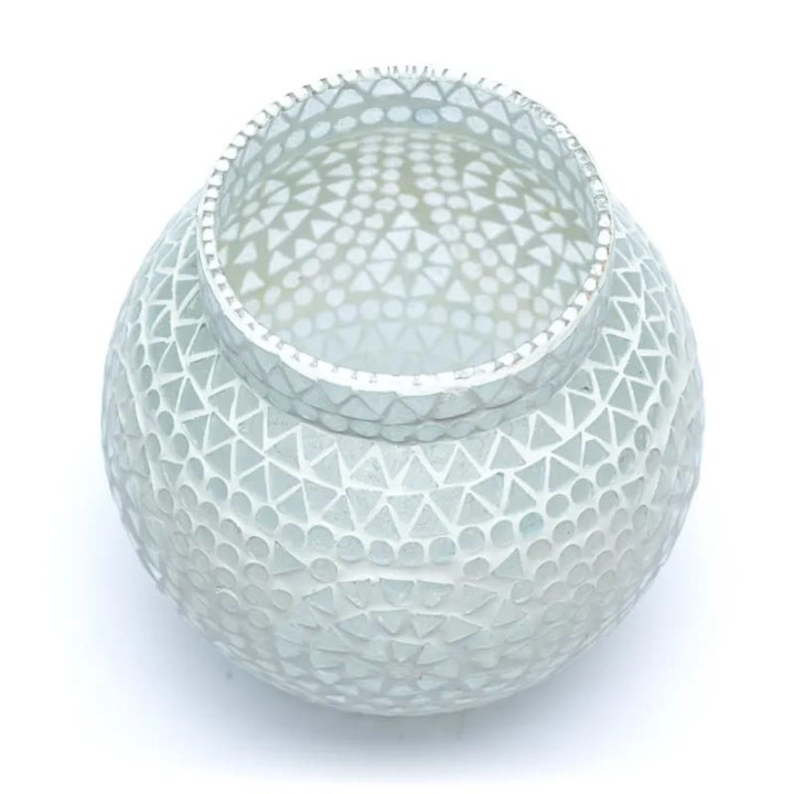 Photophore mosaïque blanc | Pieralune