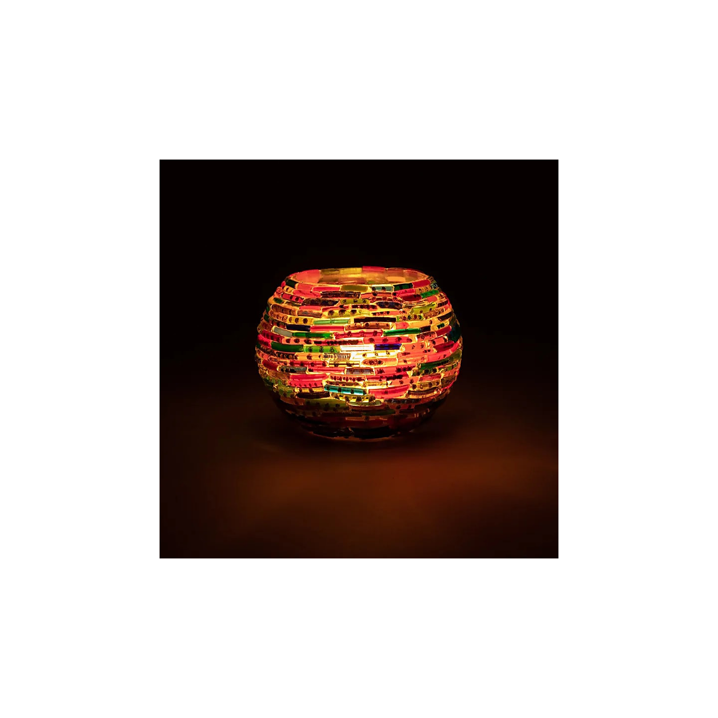 Photophore mosaïque rayures colorées | Pieralune