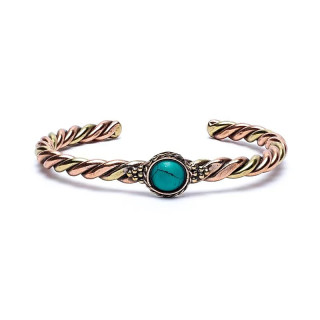 Bracelet torsadé pierre couleur turquoise | Pieralune